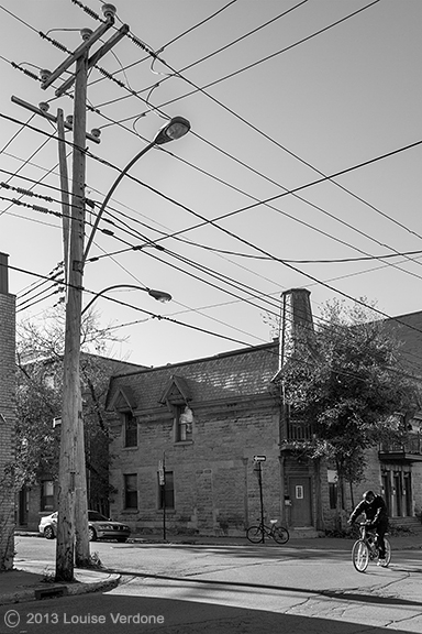 Wires and Dark Cyclist