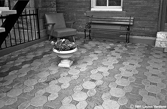 Armchair, Bench and Flower Pot