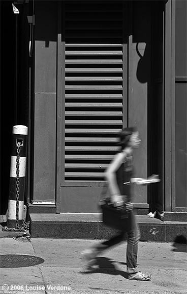 Blurred Woman and Stripes