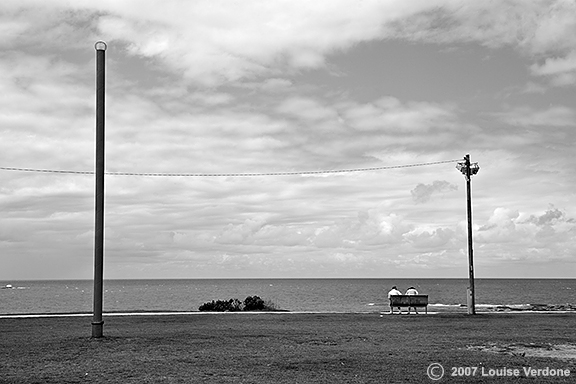 Couple on a Bench and Ocean