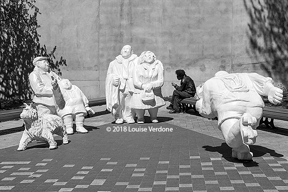 Sitting with Sculptures