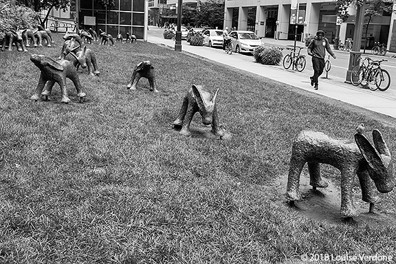 Walker and Animal Herd Sculpture