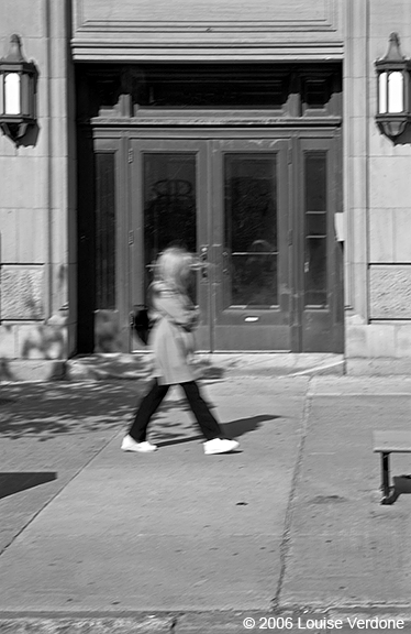 Blurred Woman with White Sneakers