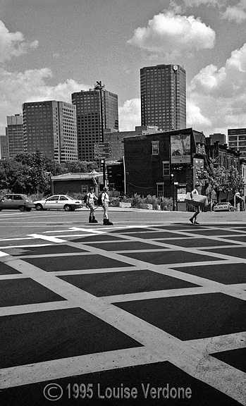 Roller Bladers and Box Man