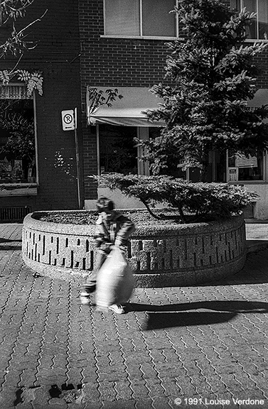 Blurred Boy with Bag