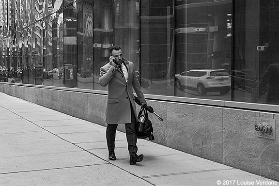 Phoning on the Sidewalk