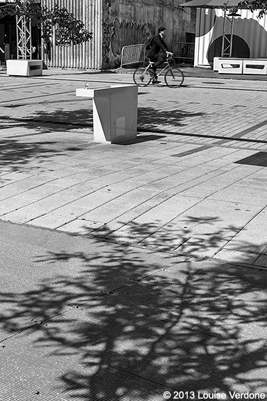 Cyclist and Shadows