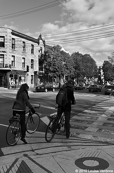 Cyclists at Crossing