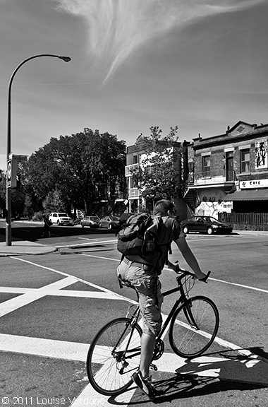 Cycliste et lignes