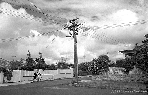 Wires and cyclist