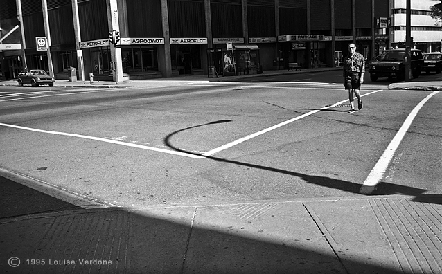 Street Lamp Shadow and Man