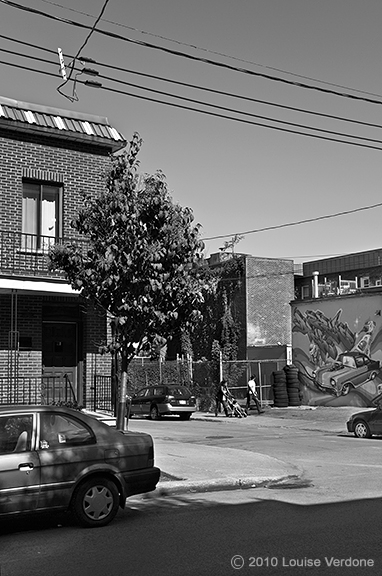 Wires and Mural with Car