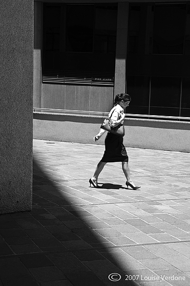 Woman Around a Building