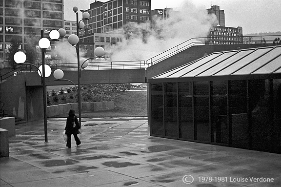 Woman Around a Building and Smoke