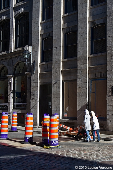 Cones, Women and Baby Stroller