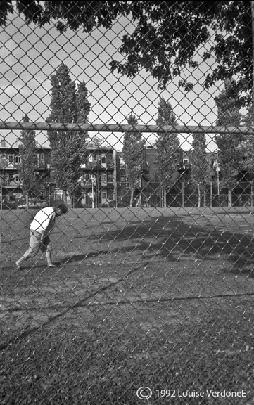 Caged Bent Woman