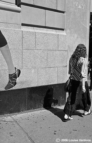 Hippie Woman on a Sidewalk